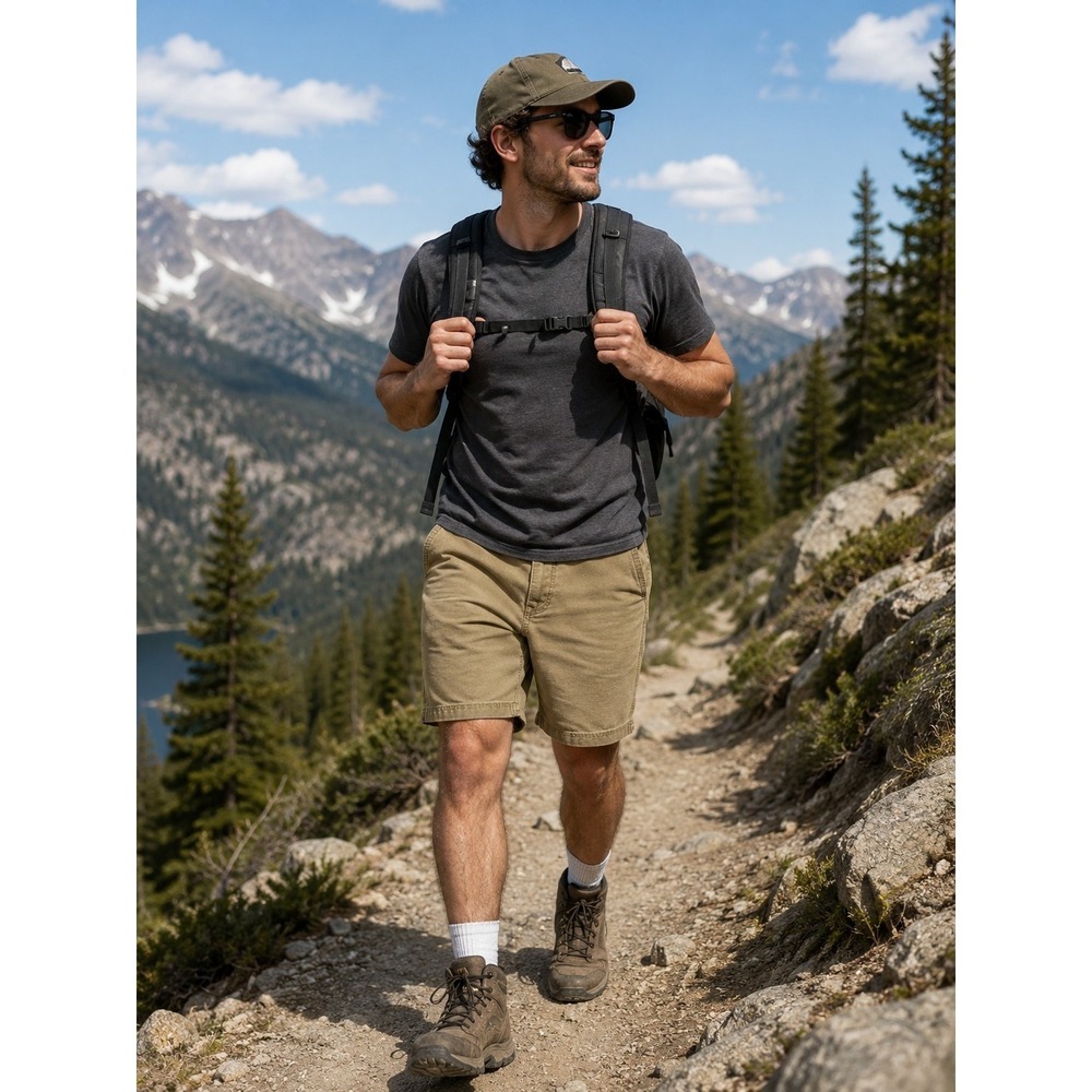 Vintage Columbia Cargo Shorts Men's Size 32 Beige Outdoor Hiking Fishing Utility